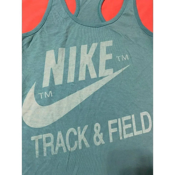NIKE WOMEN SMALL TRACK & FIELD WORKOUT TANK TOP AQUA COLOR - GREAT CONDITION - Picture 2 of 5
